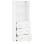 Aparador alto madera contrachapada blanco 69,5x34x180 cm de vidaXL, Aparadores - Ref: Foro24-3189357, Precio: 150,55 €, Descu...