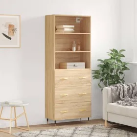Aparador alto madera contrachapada color roble 69,5x34x180 cm de vidaXL, Aparadores - Ref: Foro24-3189360, Precio: 150,43 €, ...