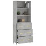 Aparador alto madera contrachapada gris hormigón 69,5x34x180 cm de vidaXL, Aparadores - Ref: Foro24-3189361, Precio: 150,61 €...