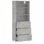Aparador alto madera contrachapada gris hormigón 69,5x34x180 cm de vidaXL, Aparadores - Ref: Foro24-3189361, Precio: 150,61 €...