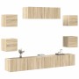 Set de muebles para TV 7 pzas madera contrachapada roble Sonoma en Muebles TV | Comprar online en Foru.es