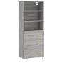 Aparador alto madera contrachapada gris sonoma 69,5x34x180 cm de vidaXL, Aparadores - Ref: Foro24-3189371, Precio: 159,95 €, ...