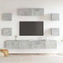 Set de muebles de TV 7 pzas madera contrachapada gris hormigón en Muebles TV | Comprar online en Foru.es