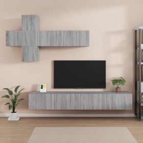 Set de muebles para TV 7 pzas madera contrachapada gris Sonoma en Muebles TV | Comprar online en Foru.es