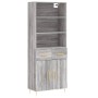 Aparador alto madera contrachapada gris sonoma 69,5x34x180 cm de vidaXL, Aparadores - Ref: Foro24-3200511, Precio: 140,87 €, ...