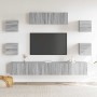 Set de muebles para TV 7 pzas madera contrachapada gris Sonoma en Muebles TV | Comprar online en Foru.es
