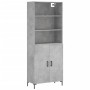 Aparador alto madera contrachapada gris hormigón 69,5x34x180 cm de vidaXL, Aparadores - Ref: Foro24-3189257, Precio: 128,22 €...
