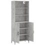 Aparador alto madera contrachapada gris hormigón 69,5x34x180 cm de vidaXL, Aparadores - Ref: Foro24-3189257, Precio: 128,22 €...