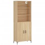 Aparador alto madera contrachapada color roble 69,5x34x180 cm de vidaXL, Aparadores - Ref: Foro24-3189256, Precio: 158,43 €, ...