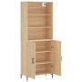 Aparador alto madera contrachapada color roble 69,5x34x180 cm de vidaXL, Aparadores - Ref: Foro24-3189256, Precio: 158,43 €, ...