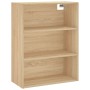 Aparador alto madera contrachapada color roble 69,5x34x180 cm de vidaXL, Aparadores - Ref: Foro24-3189256, Precio: 158,43 €, ...