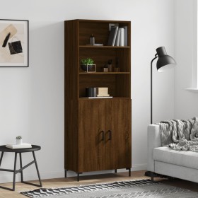 Aparador alto madera contrachapada marrón roble 69,5x34x180 cm de vidaXL, Aparadores - Ref: Foro24-3189260, Precio: 141,24 €,...