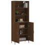 Aparador alto madera contrachapada marrón roble 69,5x34x180 cm de vidaXL, Aparadores - Ref: Foro24-3189260, Precio: 141,24 €,...