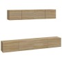 Set de muebles para TV 4 pzas madera contrachapada roble Sonoma en Muebles TV | Comprar online en Foru.es