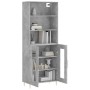 Aparador alto madera contrachapada gris hormigón 69,5x34x180 cm de vidaXL, Aparadores - Ref: Foro24-3189305, Precio: 144,86 €...