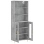 Aparador alto madera contrachapada gris hormigón 69,5x34x180 cm de vidaXL, Aparadores - Ref: Foro24-3189305, Precio: 144,86 €...