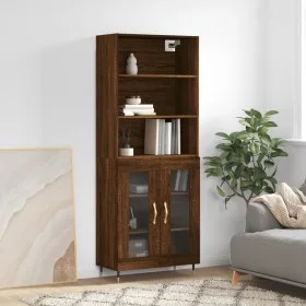 Aparador alto madera contrachapada marrón roble 69,5x34x180 cm de vidaXL, Aparadores - Ref: Foro24-3189300, Precio: 135,65 €,...