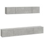 Set de muebles de TV 4 pzas madera contrachapada gris hormigón en Muebles TV | Comprar online en Foru.es