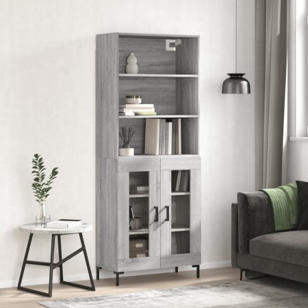 Aparador alto madera contrachapada gris sonoma 69,5x34x180 cm de vidaXL, Aparadores - Ref: Foro24-3189323, Precio: 148,02 €, ...