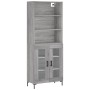 Aparador alto madera contrachapada gris sonoma 69,5x34x180 cm de vidaXL, Aparadores - Ref: Foro24-3189323, Precio: 148,02 €, ...