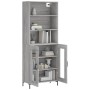 Aparador alto madera contrachapada gris sonoma 69,5x34x180 cm de vidaXL, Aparadores - Ref: Foro24-3189323, Precio: 148,02 €, ...