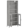 Aparador alto madera contrachapada gris sonoma 69,5x34x180 cm de vidaXL, Aparadores - Ref: Foro24-3189323, Precio: 148,02 €, ...