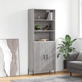 Aparador alto madera contrachapada gris sonoma 69,5x34x180 cm de vidaXL, Aparadores - Ref: Foro24-3189267, Precio: 137,11 €, ...