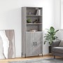 Aparador alto madera contrachapada gris sonoma 69,5x34x180 cm de vidaXL, Aparadores - Ref: Foro24-3189267, Precio: 145,91 €, ...