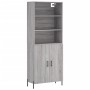 Aparador alto madera contrachapada gris sonoma 69,5x34x180 cm de vidaXL, Aparadores - Ref: Foro24-3189267, Precio: 145,91 €, ...