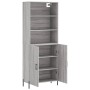 Aparador alto madera contrachapada gris sonoma 69,5x34x180 cm de vidaXL, Aparadores - Ref: Foro24-3189267, Precio: 145,91 €, ...