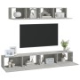 Set de muebles de TV 4 pzas madera contrachapada gris hormigón en Muebles TV | Comprar online en Foru.es