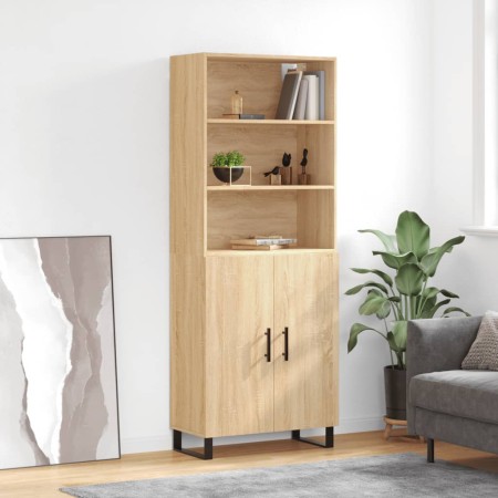 Aparador alto madera contrachapada color roble 69,5x34x180 cm de vidaXL, Aparadores - Ref: Foro24-3189280, Precio: 164,74 €, ...