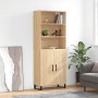 Aparador alto madera contrachapada color roble 69,5x34x180 cm de vidaXL, Aparadores - Ref: Foro24-3189280, Precio: 164,74 €, ...