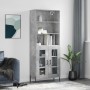 Aparador alto madera contrachapada gris hormigón 69,5x34x180 cm de vidaXL, Aparadores - Ref: Foro24-3189329, Precio: 145,62 €...