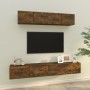 Set de muebles de TV 4 pzas madera contrachapada roble ahumado en Muebles TV | Comprar online en Foru.es
