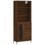 Aparador alto madera contrachapada marrón roble 69,5x34x180 cm de vidaXL, Aparadores - Ref: Foro24-3189524, Precio: 174,13 €,...
