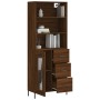 Aparador alto madera contrachapada marrón roble 69,5x34x180 cm de vidaXL, Aparadores - Ref: Foro24-3189524, Precio: 174,13 €,...