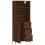 Aparador alto madera contrachapada marrón roble 69,5x34x180 cm de vidaXL, Aparadores - Ref: Foro24-3189524, Precio: 174,13 €,...