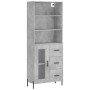 Aparador alto madera contrachapada gris hormigón 69,5x34x180 cm de vidaXL, Aparadores - Ref: Foro24-3189521, Precio: 162,59 €...