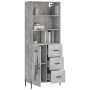 Aparador alto madera contrachapada gris hormigón 69,5x34x180 cm de vidaXL, Aparadores - Ref: Foro24-3189521, Precio: 162,59 €...