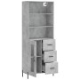 Aparador alto madera contrachapada gris hormigón 69,5x34x180 cm de vidaXL, Aparadores - Ref: Foro24-3189521, Precio: 162,59 €...