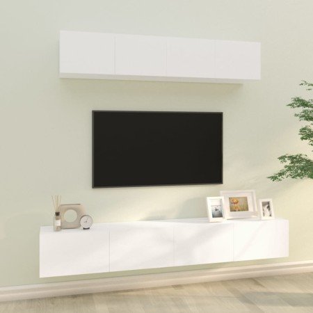 Set de muebles para TV 4 piezas madera contrachapada blanco en Muebles TV | Comprar online en Foru.es
