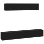 Set de muebles para TV 4 piezas madera contrachapada negro en Muebles TV | Comprar online en Foru.es
