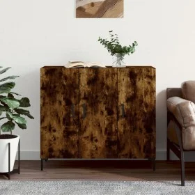 Sideboard aus geräuchertem Eichenholzwerkstoff, 90 x 34 x 80 cm von vidaXL, Sideboards - Ref: Foro24-828121, Preis: 83,72 €, ...