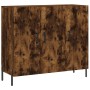 Aparador de madera de ingeniería roble ahumado 90x34x80 cm de vidaXL, Aparadores - Ref: Foro24-828121, Precio: 84,74 €, Descu...