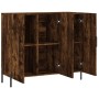 Aparador de madera de ingeniería roble ahumado 90x34x80 cm de vidaXL, Aparadores - Ref: Foro24-828121, Precio: 84,74 €, Descu...