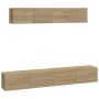 Set de muebles para TV 4 pzas madera contrachapada roble Sonoma en Muebles TV | Comprar online en Foru.es