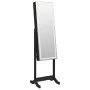 Espejo de pie con joyero y luces LED negro de vidaXL, Espejos - Ref: Foro24-353263, Precio: 127,98 €, Descuento: %