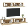 Set de muebles para TV 4 pzas madera contrachapada roble Sonoma en Muebles TV | Comprar online en Foru.es