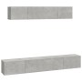 Set de muebles de TV 4 pzas madera contrachapada gris hormigón en Muebles TV | Comprar online en Foru.es